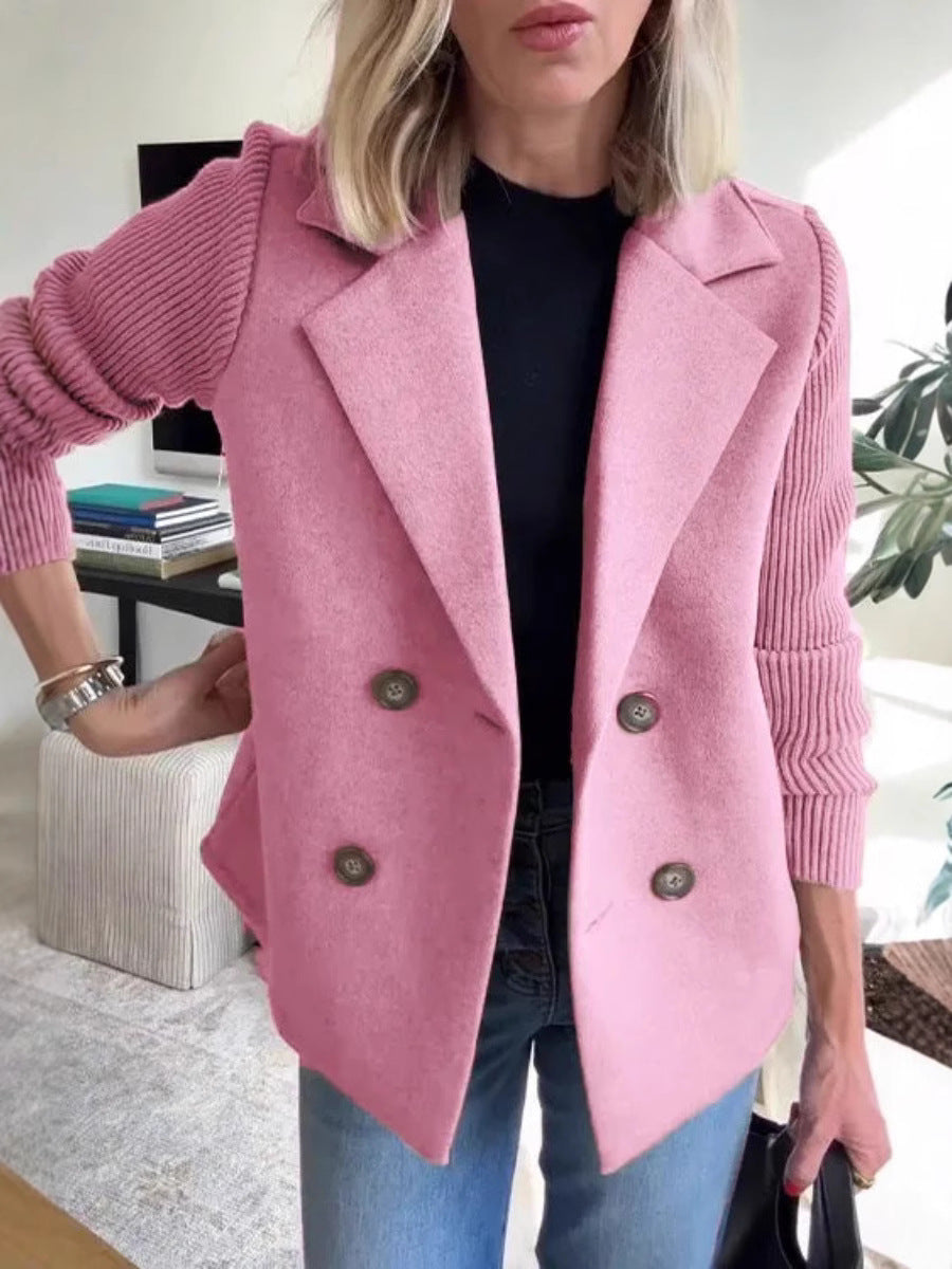 Women's Suit Collar Wool Blend Spring Coat